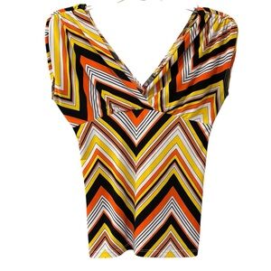 y2k bold zigzag v neck top, Forbidden large